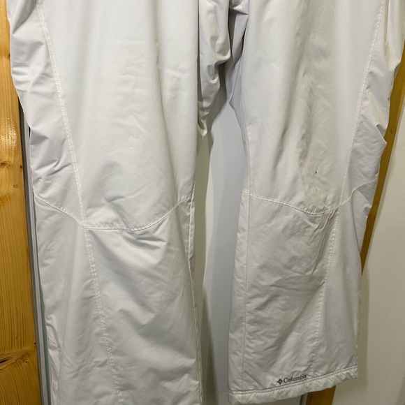 Columbia White Cargo Pants Waterproof Technical Fabric Snowpants - Picture 3 of 8